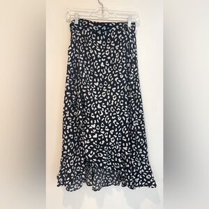 3/4 length animal print wrap around skirt.